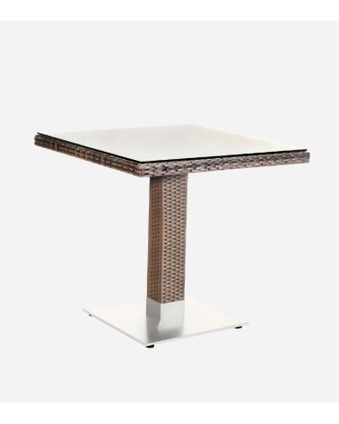 TABLE MERANO CARREE ROTIN-ALUM BEIGE TOP - BEH TUNISE