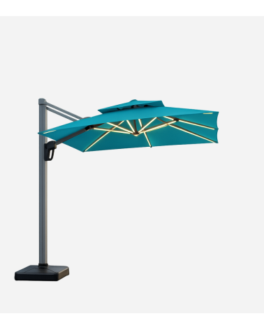 PARASOL AURORA LED 3*3 HDP BLEU - BEH TUNISIE